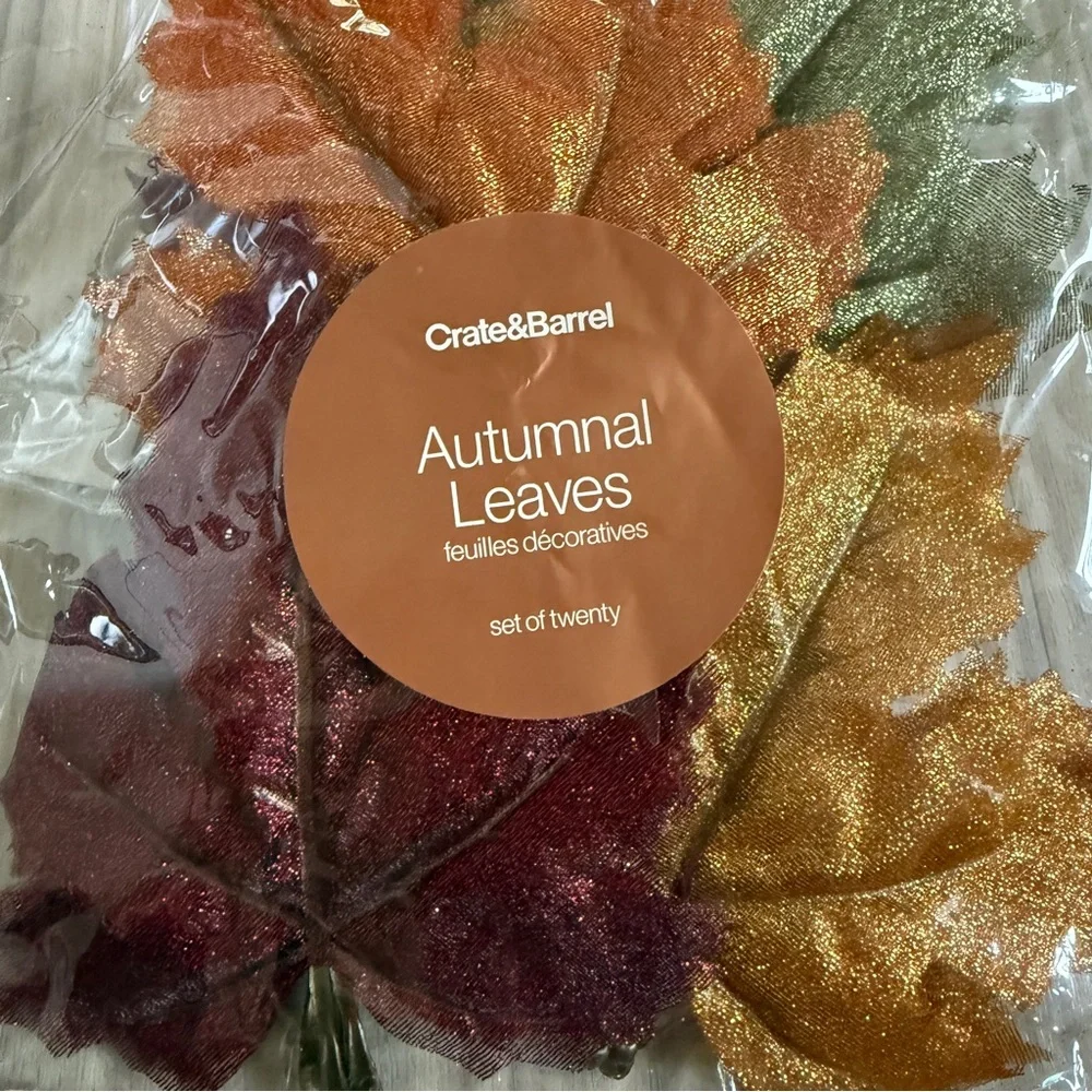 Crate&Barrel Set of 20 Autumnal Leaves NIB